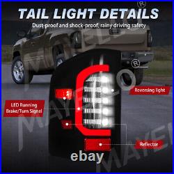 Pair 2007-2013 For Chevy Silverado 1500 2500 HD WT LT LTZ Smoked LED Tail Lights