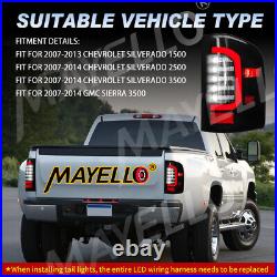 Pair 2007-2013 For Chevy Silverado 1500 2500 HD WT LT LTZ Smoked LED Tail Lights