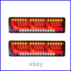 Pair 24V LED Truck Tail Light Brake Running Turn Signal Reverse Indicator Lamp