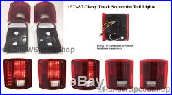 Pair (2) Sequential Tail Lights LED Brake for 1973-1987 Chevrolet Pickup Truck