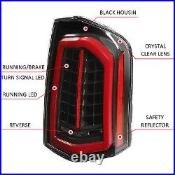 Pair Black Full LED Tail Lights Taillights For 2011 2012-2014 Chrysler 300 Sedan