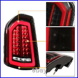 Pair Black Full LED Tail Lights Taillights For 2011 2012-2014 Chrysler 300 Sedan