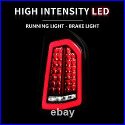 Pair Black Full LED Tail Lights Taillights For 2011 2012-2014 Chrysler 300 Sedan