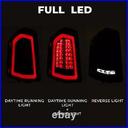 Pair Black Full LED Tail Lights Taillights For 2011 2012-2014 Chrysler 300 Sedan