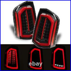 Pair Black Full LED Tail Lights Taillights For 2011 2012-2014 Chrysler 300 Sedan