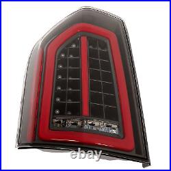 Pair Black Full LED Tail Lights Taillights For 2011 2012-2014 Chrysler 300 Sedan