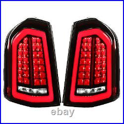 Pair Black Full LED Tail Lights Taillights For 2011 2012-2014 Chrysler 300 Sedan