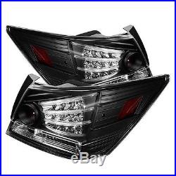Pair Black LED Tail Lights Lamps 4 Door Honda Accord 2008-2010 1 yr Warranty