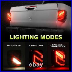 Pair Clear S LED Tail Lights Turn Stop Reverse For Jeep Gladiator JT 2020-2024