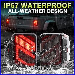 Pair Clear S LED Tail Lights Turn Stop Reverse For Jeep Gladiator JT 2020-2024
