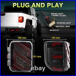 Pair Clear S LED Tail Lights Turn Stop Reverse For Jeep Gladiator JT 2020-2024