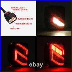 Pair Clear S LED Tail Lights Turn Stop Reverse For Jeep Gladiator JT 2020-2024