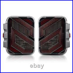 Pair Clear S LED Tail Lights Turn Stop Reverse For Jeep Gladiator JT 2020-2024