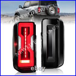 Pair DOT LED Tail Lights Assembly for Bronco Halogen Upgrade flowing turn signal