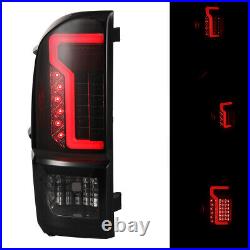 Pair For 2016-2023 Toyota Tacoma Tail lights LED DRL Rear Brake Lamp Black Smoke