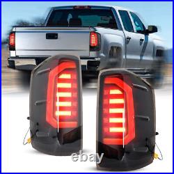 Pair For Chevy Silverado 1500 2500 2014-2018 Smoked LED Tail Lights Brake Lamps