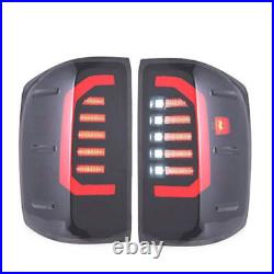 Pair For Chevy Silverado 1500 2500 2014-2018 Smoked LED Tail Lights Brake Lamps