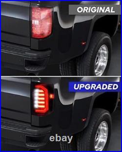 Pair For Chevy Silverado 1500 2500 2014-2018 Smoked LED Tail Lights Brake Lamps