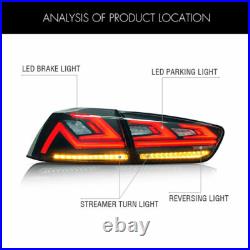 Pair LED Smoke Tail Lights Brake Lamps For 2008-2017 Mitsubishi Lancer EVO X EX