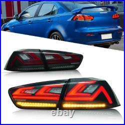 Pair LED Smoke Tail Lights Brake Lamps For 2008-2017 Mitsubishi Lancer EVO X EX