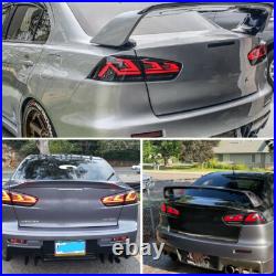 Pair LED Smoke Tail Lights Brake Lamps For 2008-2017 Mitsubishi Lancer EVO X EX