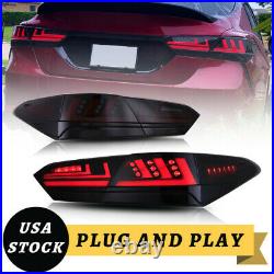 Pair LED Smoked Lamp Tail Lights For Toyota Camry 2018 2021 Start up Animation