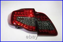 Pair LED Tail Lamps Red Smoked For Toyota Corolla ZRE152 2007-2010 Rear Lights