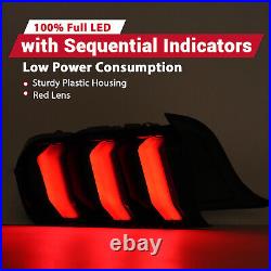 Pair LED Tail Lights Assembly Turn Signal Smoke For Ford Mustang 2015-2023