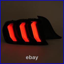 Pair LED Tail Lights Assembly Turn Signal Smoke For Ford Mustang 2015-2023
