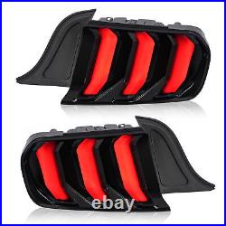 Pair LED Tail Lights Assembly Turn Signal Smoke For Ford Mustang 2015-2023