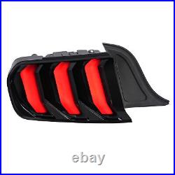 Pair LED Tail Lights Assembly Turn Signal Smoke For Ford Mustang 2015-2023