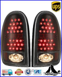 Pair LED Tail Lights For 1998-2003 Dodge Durango 96-00 Caravan Rear Brake Lamps