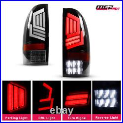 Pair LED Tail Lights For 2005-2015 Toyota Tacoma Sequential Turn Signal Clear