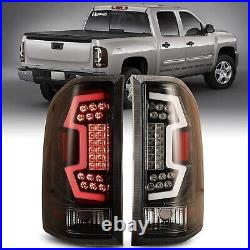 Pair LED Tail Lights For 2007-2013 Chevy Silverado 1500 2500HD 3500HD Rear Lamps