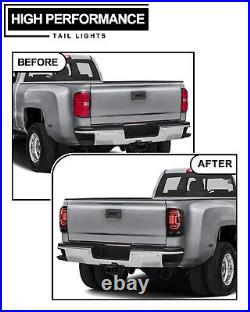 Pair LED Tail Lights For 2007-2013 Chevy Silverado 1500 2500HD 3500HD Rear Lamps