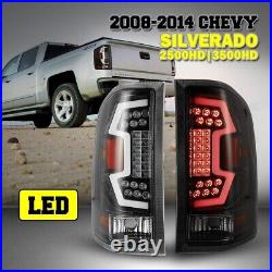 Pair LED Tail Lights For 2007-2013 Chevy Silverado 1500 2500HD 3500HD Rear Lamps