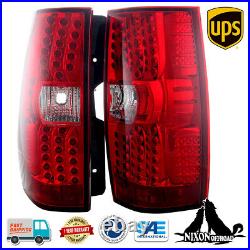 Pair LED Tail Lights For 2007-2014 Chevy Suburban 1500 2500 Tahoe Brake Lamps