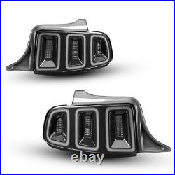 Pair LED Tail Lights For 2010-2014 Ford Mustang Sequential Turn Signal Smoke