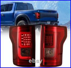 Pair LED Tail Lights For 2015-2017 Ford F150 F-150 Pickup Red Rear Brake Lamps