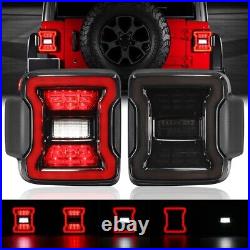 Pair LED Tail Lights For 2018-2022 Jeep Wrangler JL Rear Brake Turn Signal Lamps