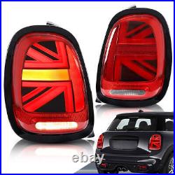 Pair LED Tail Lights Red For 2014-2019 BMW Mini Cooper F55 F56 F57 With Sequential