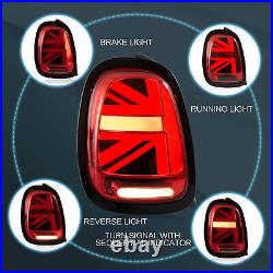 Pair LED Tail Lights Red For 2014-2019 BMW Mini Cooper F55 F56 F57 With Sequential