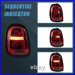 Pair LED Tail Lights Red For 2014-2019 BMW Mini Cooper F55 F56 F57 With Sequential