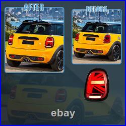 Pair LED Tail Lights Red For 2014-2019 BMW Mini Cooper F55 F56 F57 With Sequential