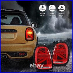 Pair LED Tail Lights Red For 2014-2019 BMW Mini Cooper F55 F56 F57 With Sequential
