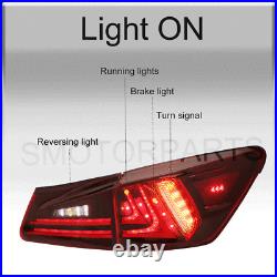 Pair LED Tail Lights Red Rear Lamps For 2006-2012 Lexus IS250 IS350