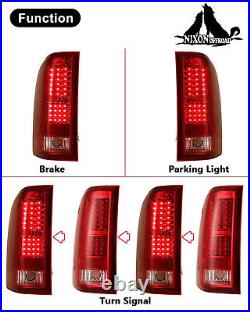 Pair LED Tail Lights for 2007-2013 Chevy Silverado 1500 2500HD Rear Brake Lamps