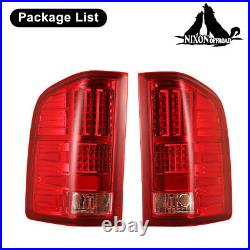 Pair LED Tail Lights for 2007-2013 Chevy Silverado 1500 2500HD Rear Brake Lamps