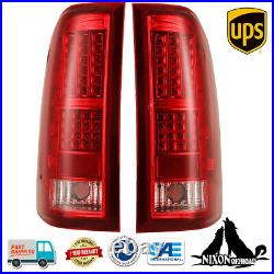 Pair LED Tail Lights for 2007-2013 Chevy Silverado 1500 2500HD Rear Brake Lamps
