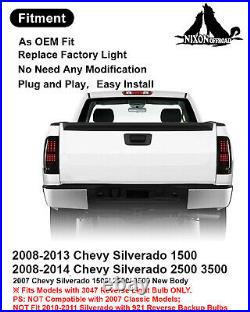 Pair LED Tail Lights for 2007-2013 Chevy Silverado 1500 2500HD Rear Brake Lamps